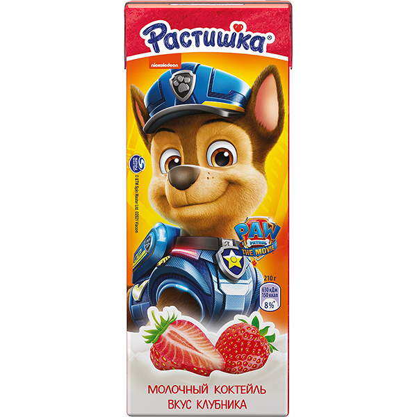 Коктейль молочный «Клубника» 2.0%, «Растишка»,»