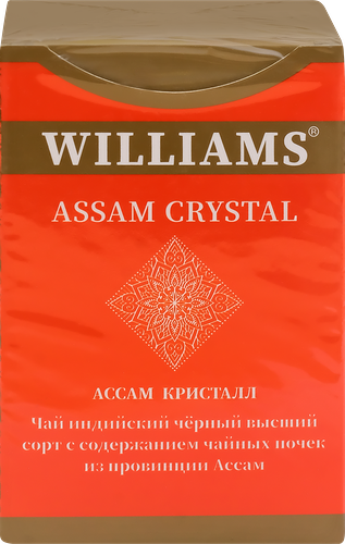 Чай черный WILLIAMS Assam Crystal индийский ассам с высоким содержанием чайных почек, листовой, 100г