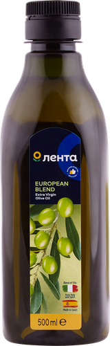 

Масло оливковое ЛЕНТА European blend нерафинированное, Extra Virgin, 500мл