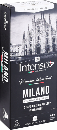 

Кофе молотый в капсулах Intenso Milano натуральный жареный 10 капсул 50 г