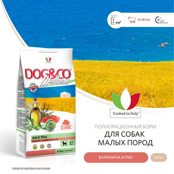 Wellness Dog&Co Adult Mini корм для взрослых собак малых пород Баранина и рис