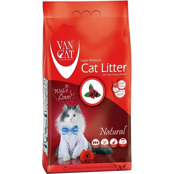 Van Cat Комкующийся наполнитель Natural 100% Натуральный, без пыли, пакет 10 кг