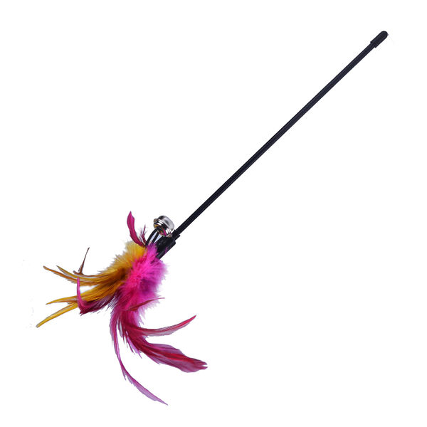 Дразнилка Игрушка Nunbell Перья на палке для кошек, в ассортименте