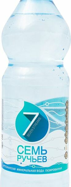 Вода Семь ручьев минеральная газированная, 500мл