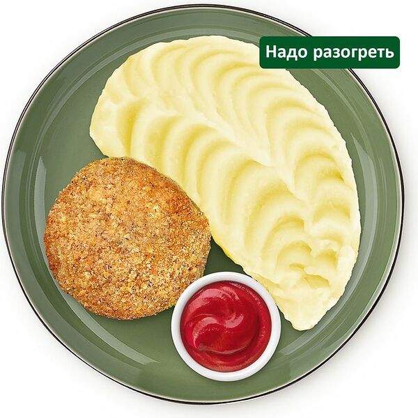 Котлета куриная с картофельным пюре и томатным соусом Шеф Перекрёсток, 280г