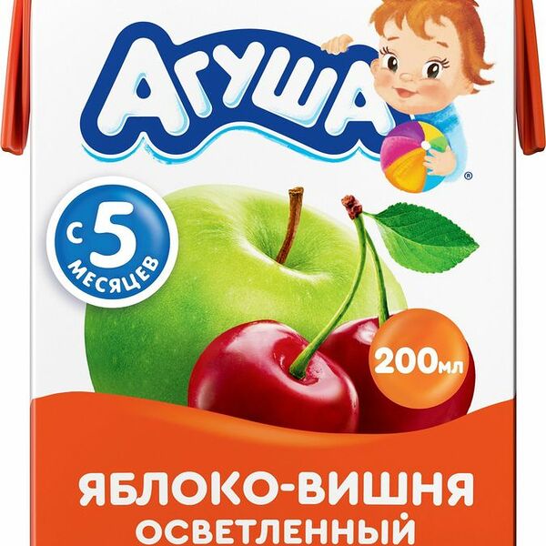 Сок Агуша яблоко-вишня с 5 мес. 200мл