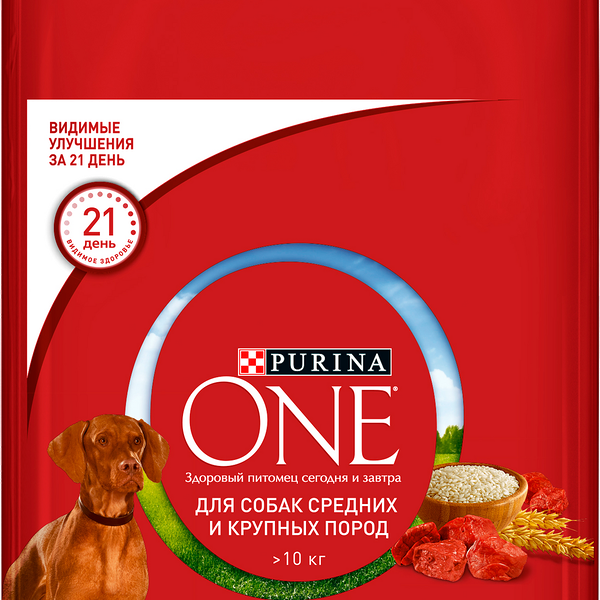 Сухой корм для взрослых собак Purina One крупных и средних пород 1.8кг
