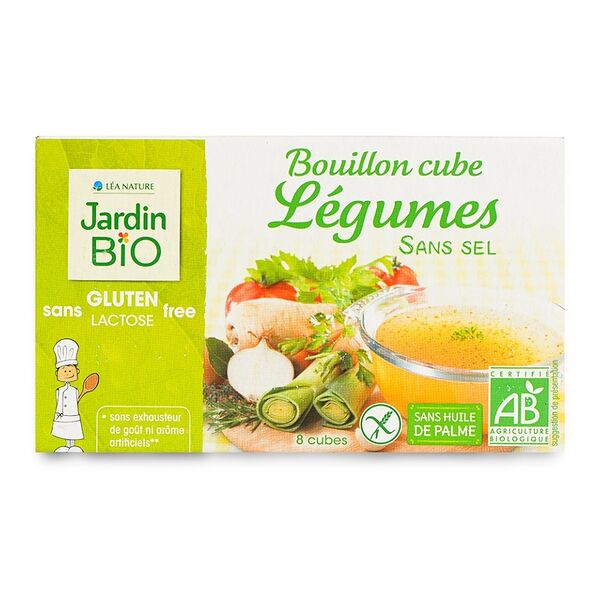 Бульон Les Jardins Biologiques овощной без добавления соли БИО, 88/72 г 8 кубиков Франция