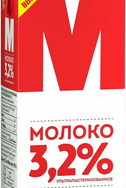 Молоко М ультрапастеризованное 3.2% 950г