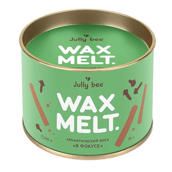 Ароматический воск Jully bee «в фокусе» на основе эфирных масел корицы, гвоздики, апельсина и ванили 70г./60ч. Россия