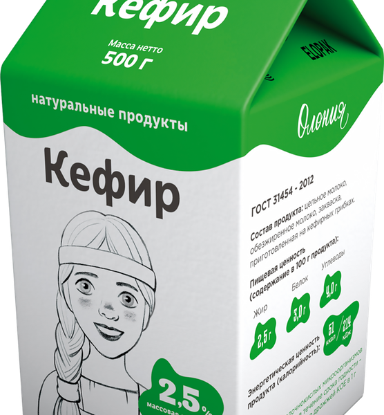 Кефир ОЛОНИЯ 2,5%, без змж