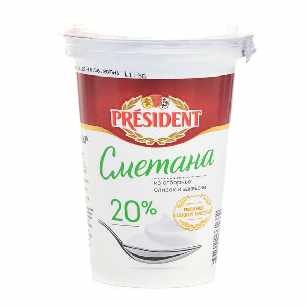 Сметана President 20%