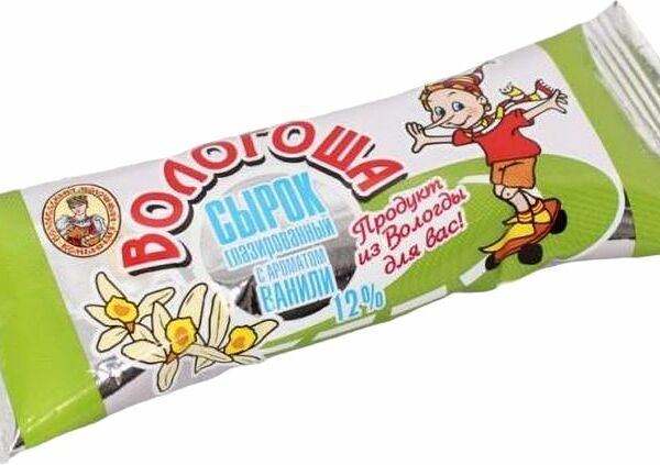 Сырок творожный Вологоша с ароматом ванили глазированный 12% 30г