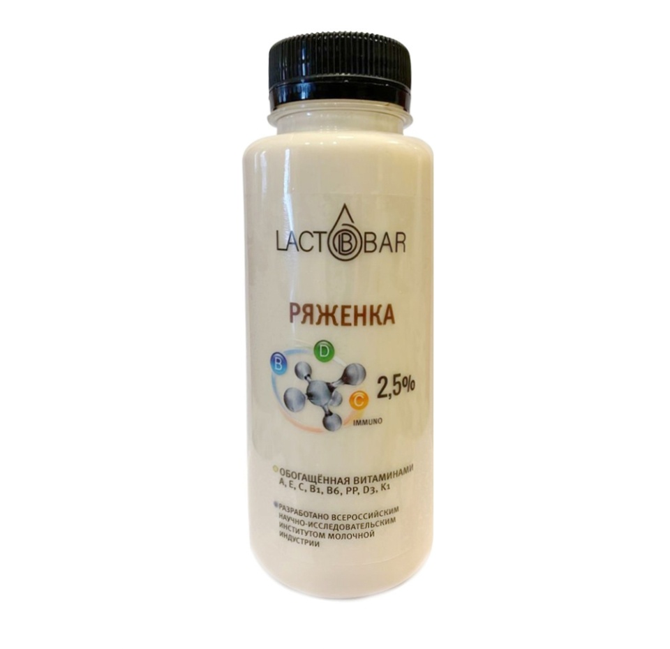 

Ряженка Lactobar обогащённая витаминами 2.5% 330 мл