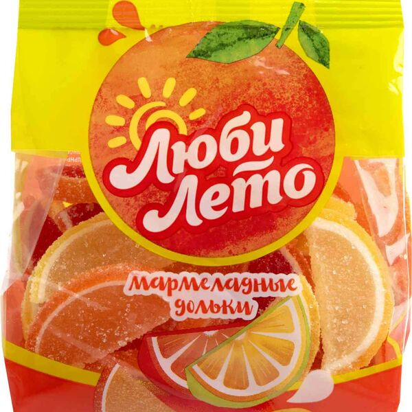 Дольки мармеладные Люби Лето ассорти с цитрусовым вкусом
