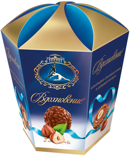 

Набор конфет Вдохновение шоколадно-ореховый крем и целый фундук 150 г