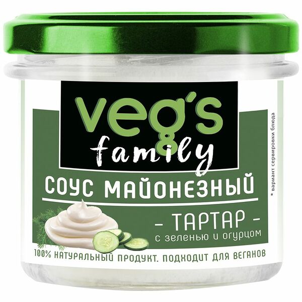 Соус майонезный Veg's Family Тартар, 200г