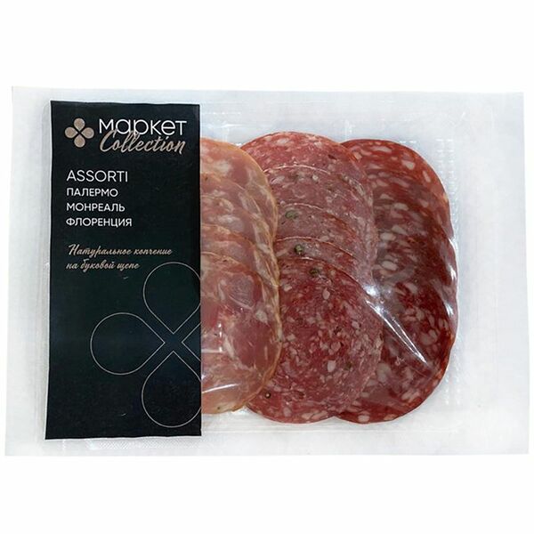 Колбасы Палермо-Салями Монреаль-Флоренция сырокопченые Маркет Collection, 120г
