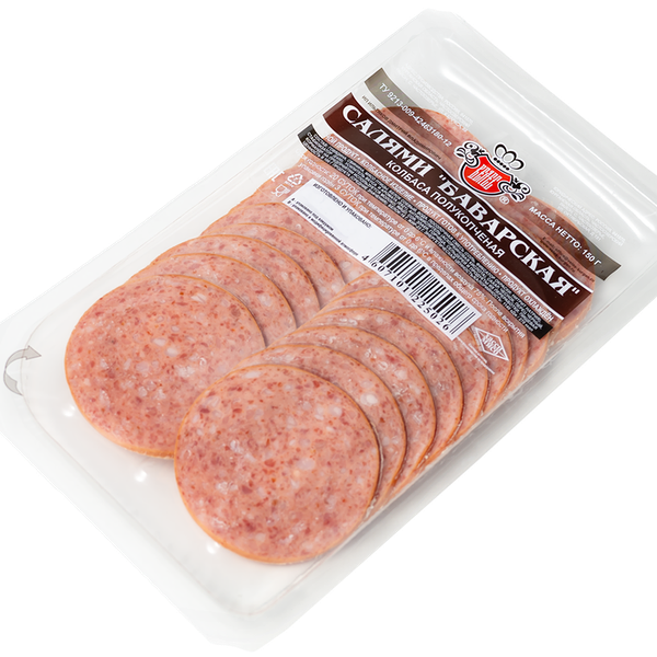 Колбаса полукопченая Велес Салями Баварская, нарезка