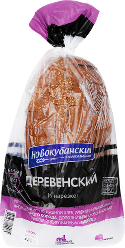 

Хлеб Новокубанский Хлебокобинат Деревенский обогащенный йодказеином пшенично-ржаной в нарезке 450 г
