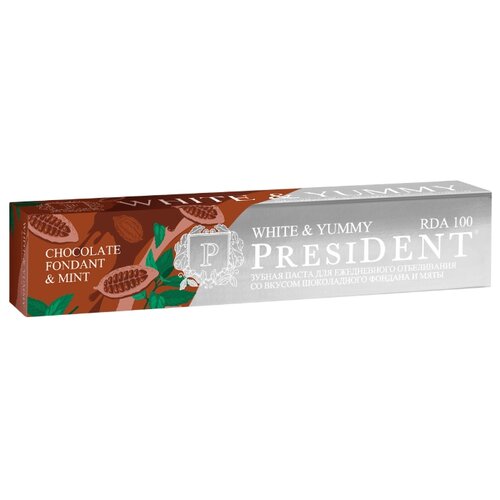

Зубная паста President White&Yummy Шоколадный фондан с мятой 75 г
