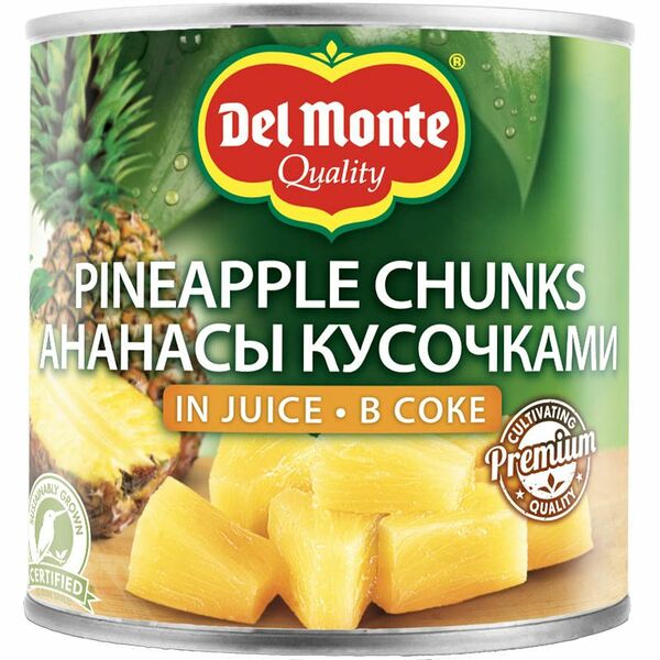 Ананасы Del Monte кусочки консервированные в соке, 435 г