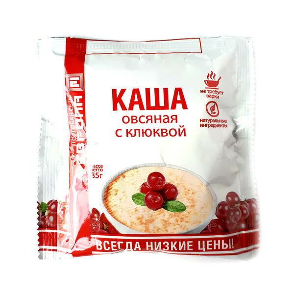 Каша Европа 35 г овсяная с клюквой