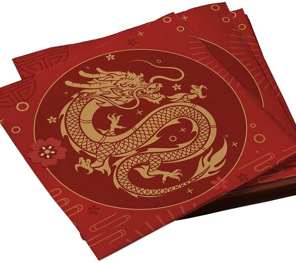 Салфетки бумажные ND Play Золотой дракон 33*33см 3 слоя 20шт