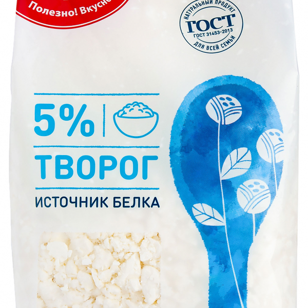 Творог АШАН Красная птица 5% 750 г