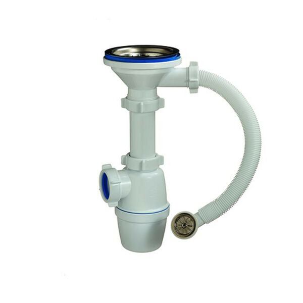 Сифон Орио с переливом, 3 1/2"х40 мм, для керамогранитной мойки