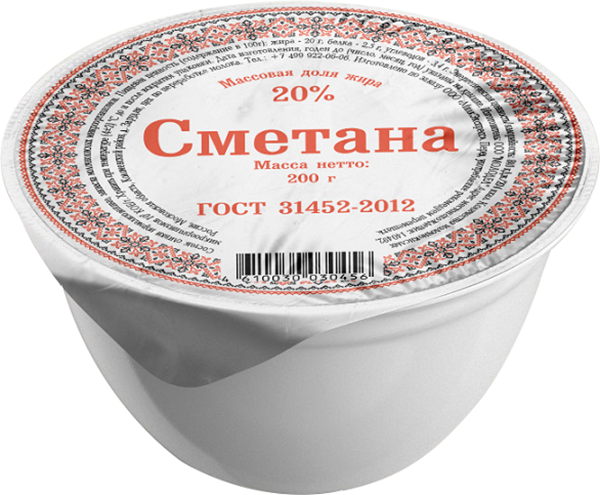 

Сметана Славянские кружева 20%