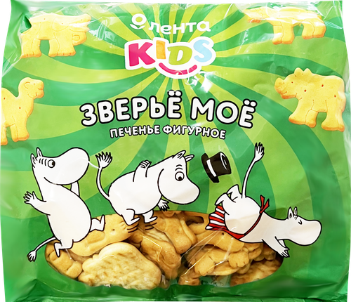

Печенье затяжное Лента Kids Зверье мое, 350 г