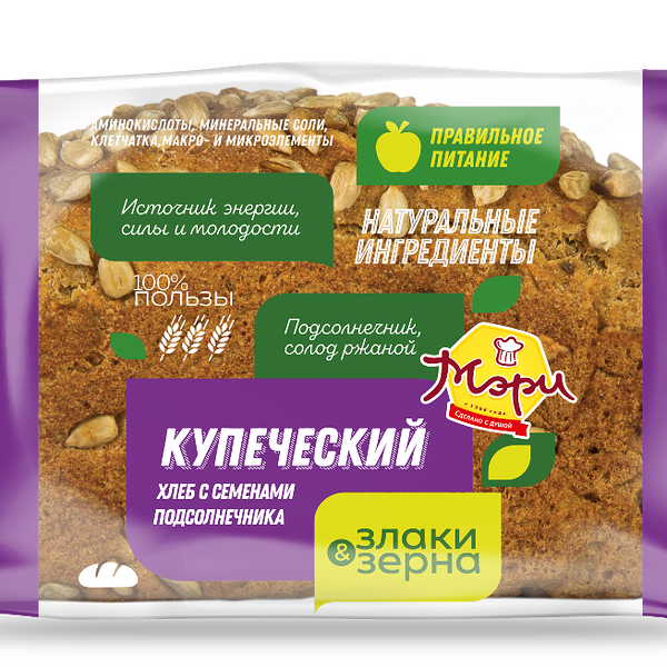 Хлеб Мэри Купеческий формовой с семенами подсолнечника