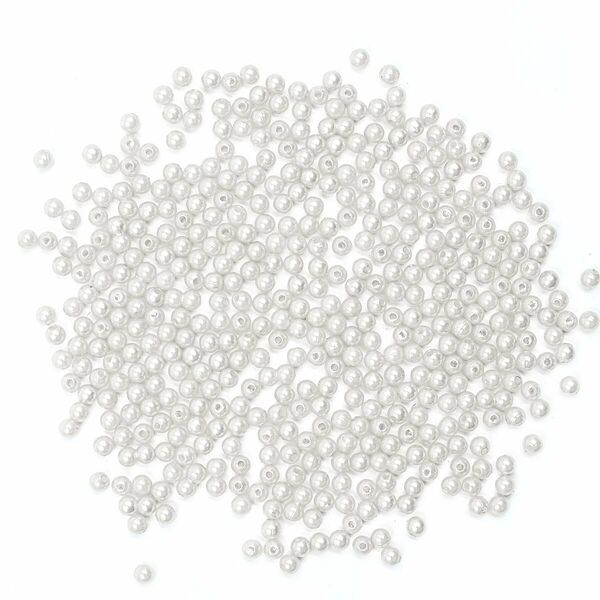 Бусины круглые, пластик, 5мм, 25гр(001 NL белый)