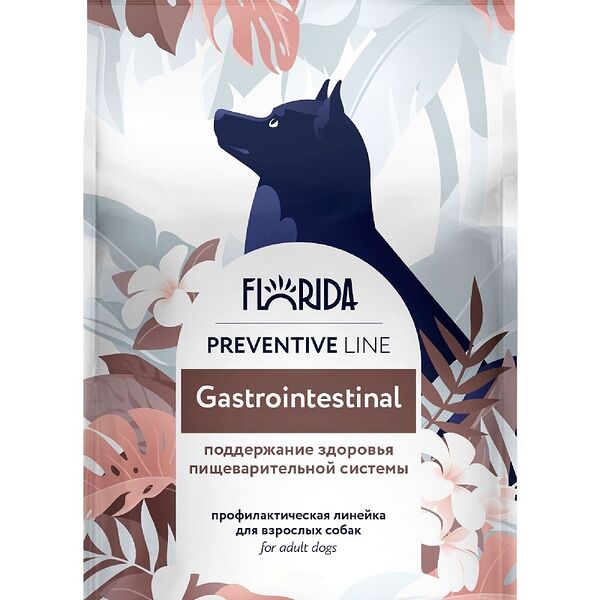 Сухой корм для взрослых собак Florida Preventive Line Gastrointestinal Поддержание здоровья пищеварительной системы