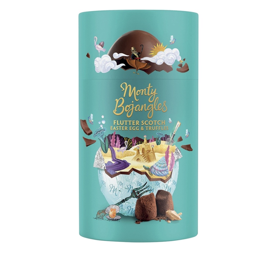 

Конфеты шоколадные Monty Bojangles Easter Flutter Scotch Wonder Egg трюфель и шоколадное яйцо 175 г, Франция