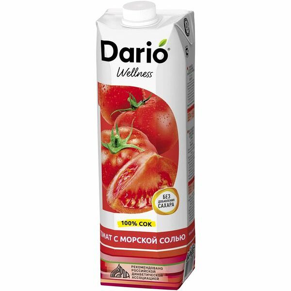 Сок Dario Wellness томатный восстановленный с морской солью