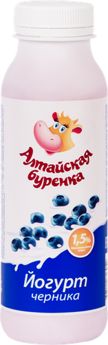 

Йогурт питьевой Алтайская буренка черника 1.5%, 300 г