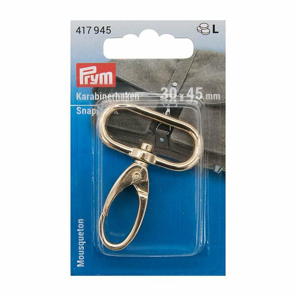 417945 Карабин 30x45мм цв.светлое золото 1шт Prym