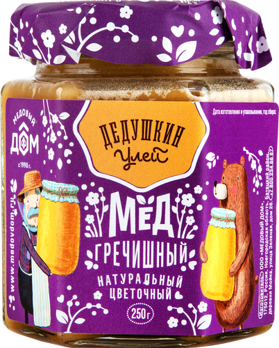 

Мед Дедушкин улей гречишный, 250 г