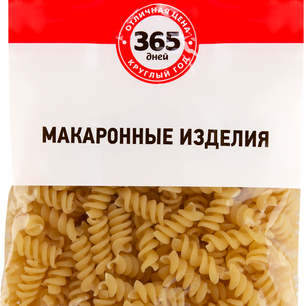Макароны 365 ДНЕЙ Спираль, группа В высший сорт, 400г