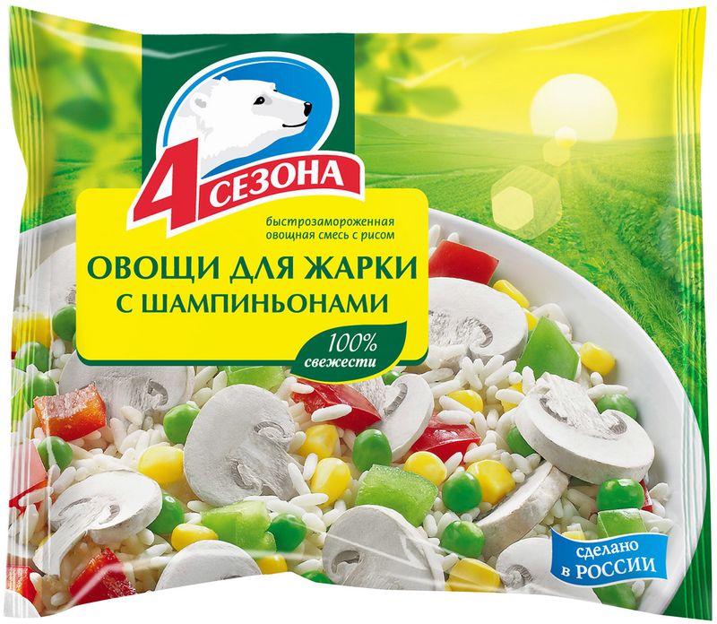 

Овощи замороженные 4 Сезона для жарки с шампиньонами 400 г