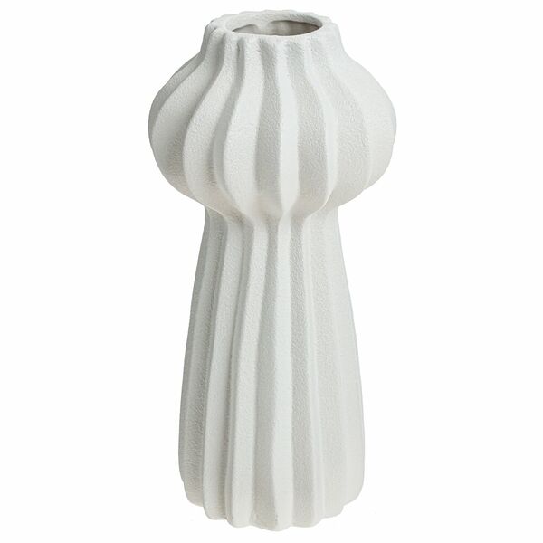 Ваза, 11х11х24 см, керамика, белый