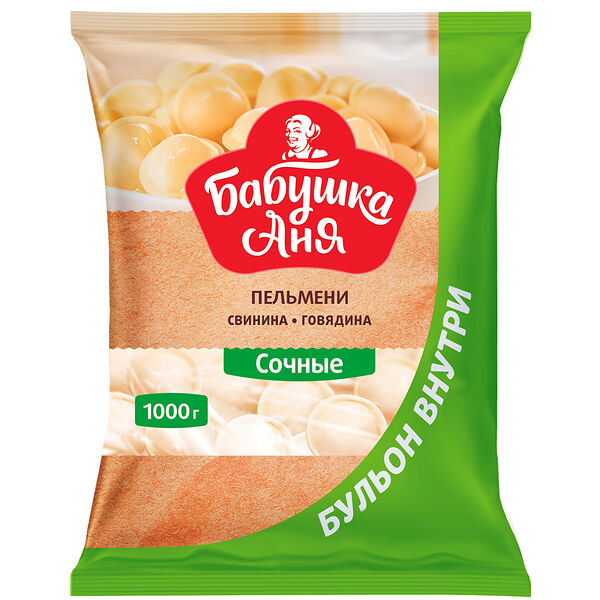 П/ф в тесте мясн Пельмени Бабушка Аня Сочные зам.вес 1кг