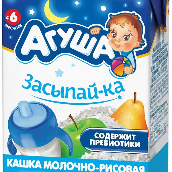Каша детская Агуша Засыпай-ка рисовая с грушей и яблоком