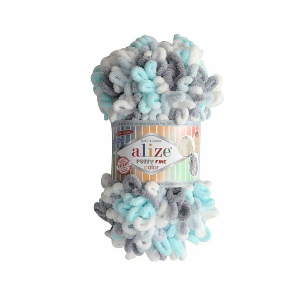 Пряжа Alize 'Puffy Fine Color' 100г. 14,5м. (100% микрополиэстер)(5939 секционный)