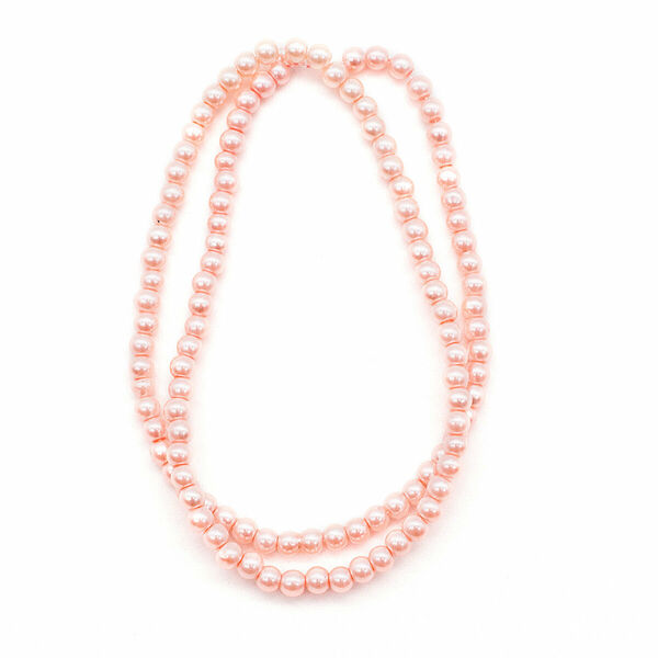 Бусины стеклянные на нитке, 4 мм, длина 40см(SB-10 светло-розовый)