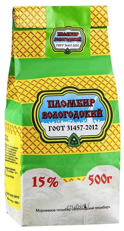 

Мороженое Вологодский пломбир ванильный 500 г