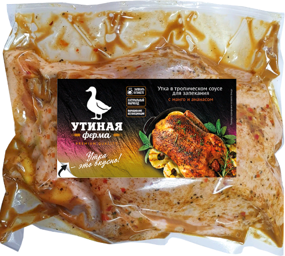 

Тушка утки Утиная ферма в соусе манго-ананас охлажденная вес