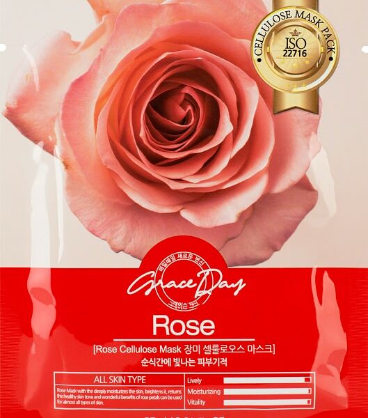Тканевая маска для лица Grace Day с экстрактом розы 27мл